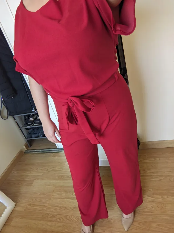Wide Leg Red Jumpsuit image indicator(2)