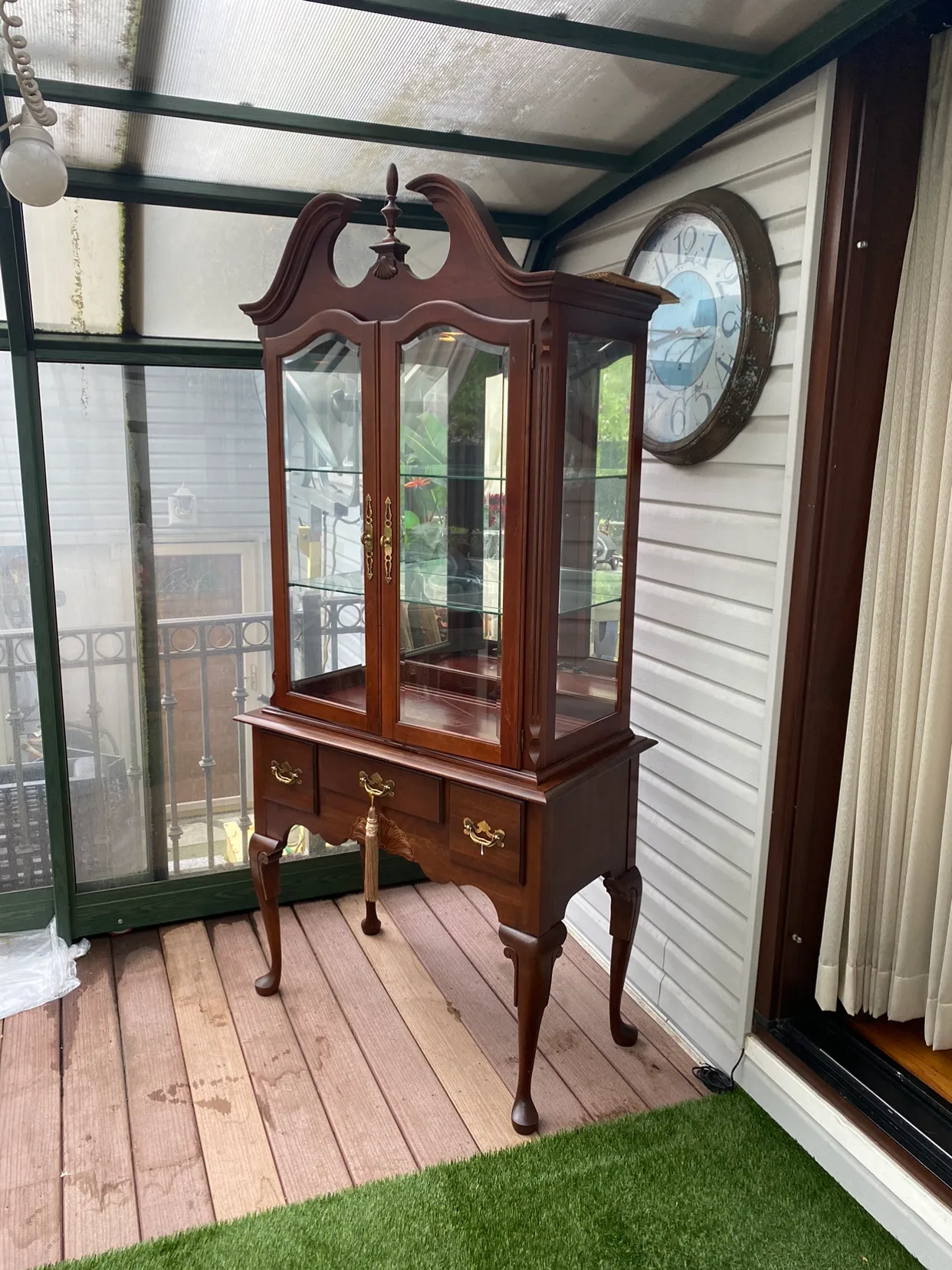 Wooden Curio Cabinet China display shelf image indicator(7)