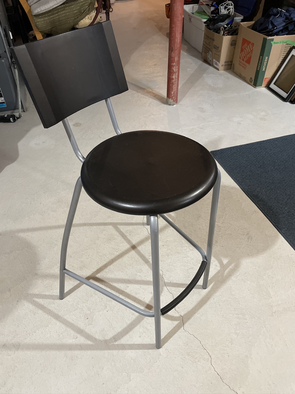 IKEA Black and Silver Bar Stool - photo 2