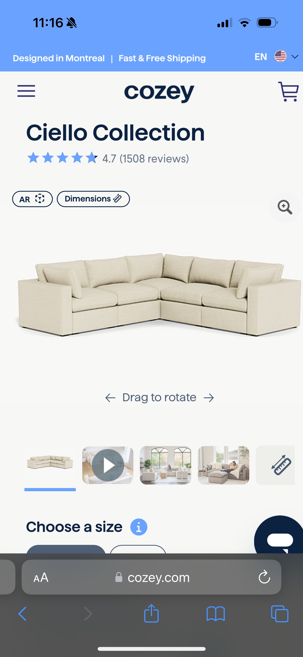 COZEY sectional with chair and ottoman - photo 5