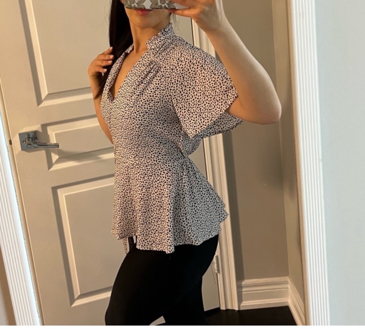 Black and White Dotted Blouse - photo 2