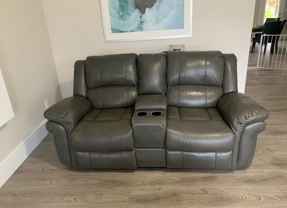 2 Grey Recliner Loveseats