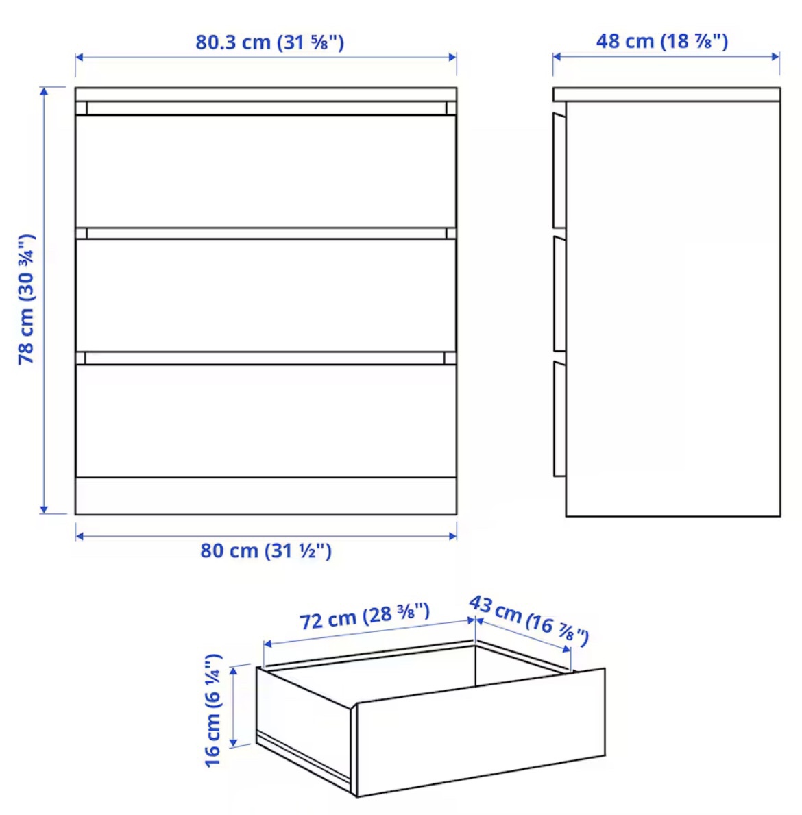 IKEA MALM 3-Drawer Chest - MUST GO BY 8/30 - photo 4