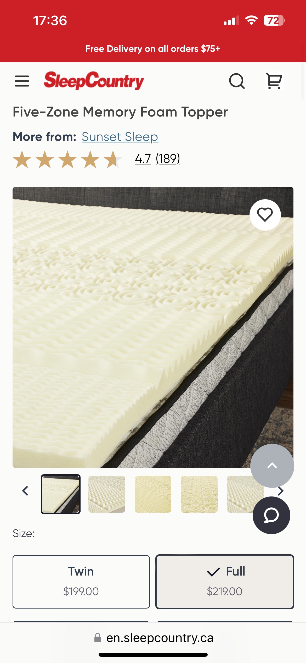 Sunset Sleep 5-Zone Memory Foam Mattress Topper - photo 2