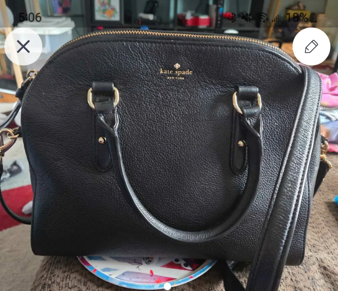 Kate Spade Black Leather Handbag thumbnail