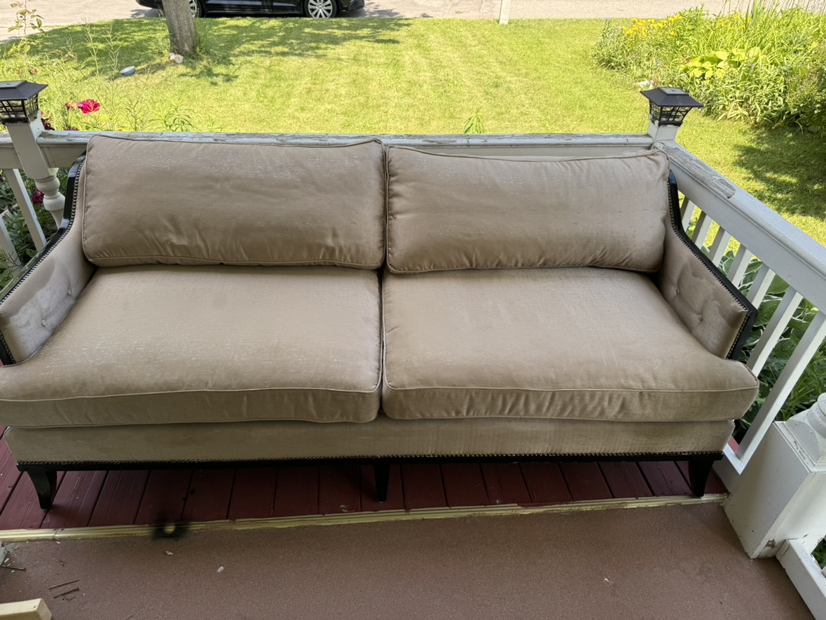 Beige and Black Sofa with love chair - photo 2