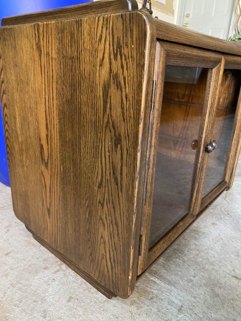 Wooden Cabinet with Glass Doors . Solid oak - photo 3