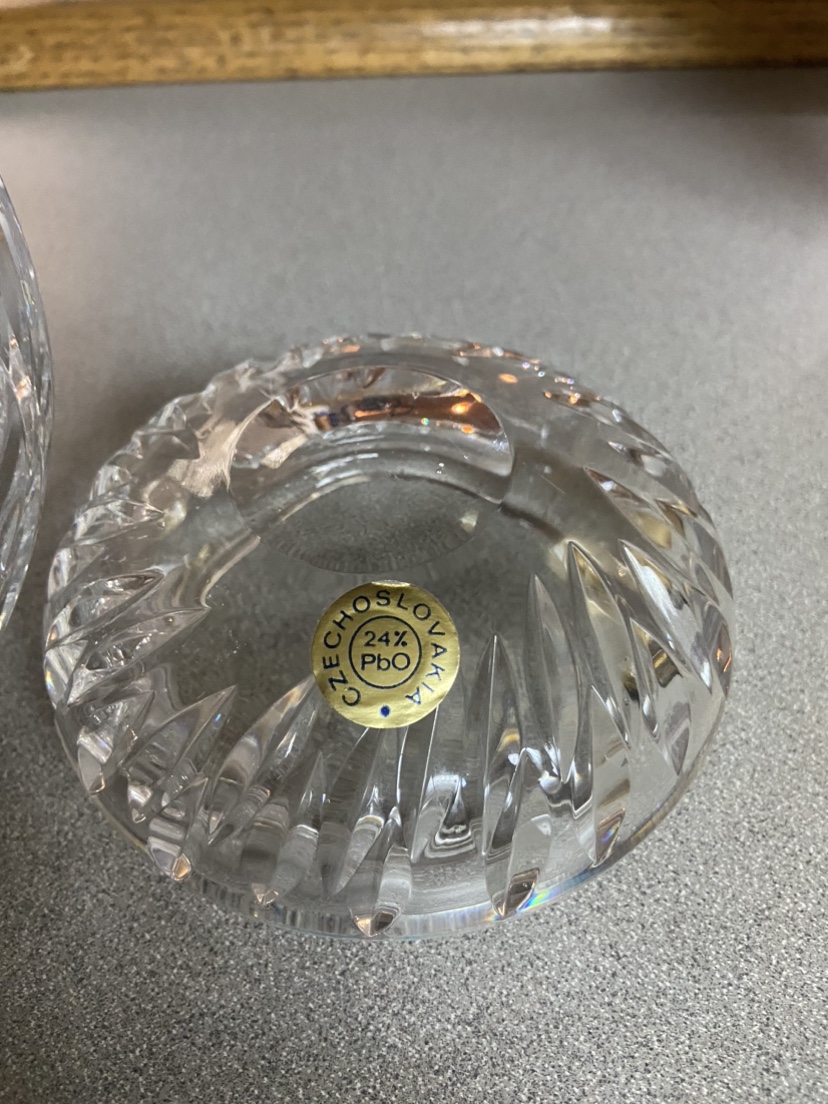 Crystal Jar with Lid Czechoslovakia - photo 4