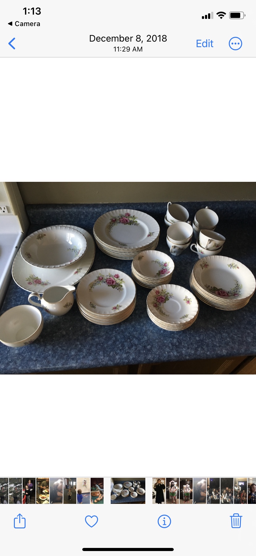 Set of 8 serving  52 pcs royal rose white mist