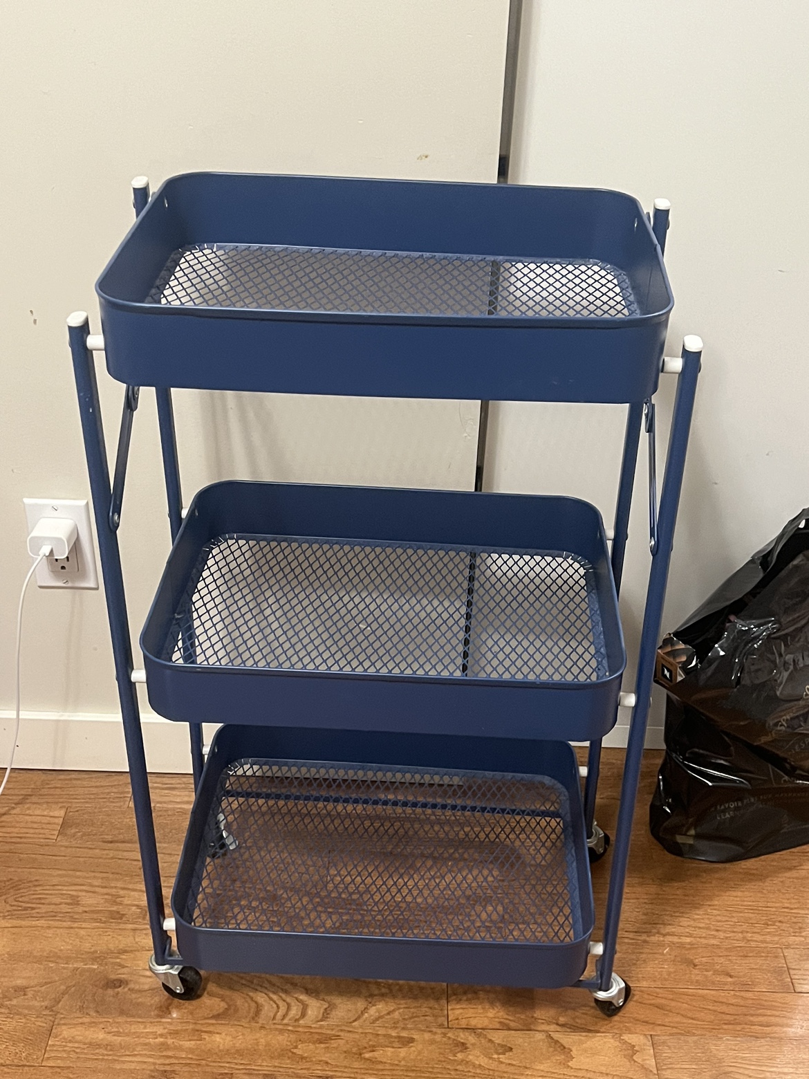 Blue Rolling Cart