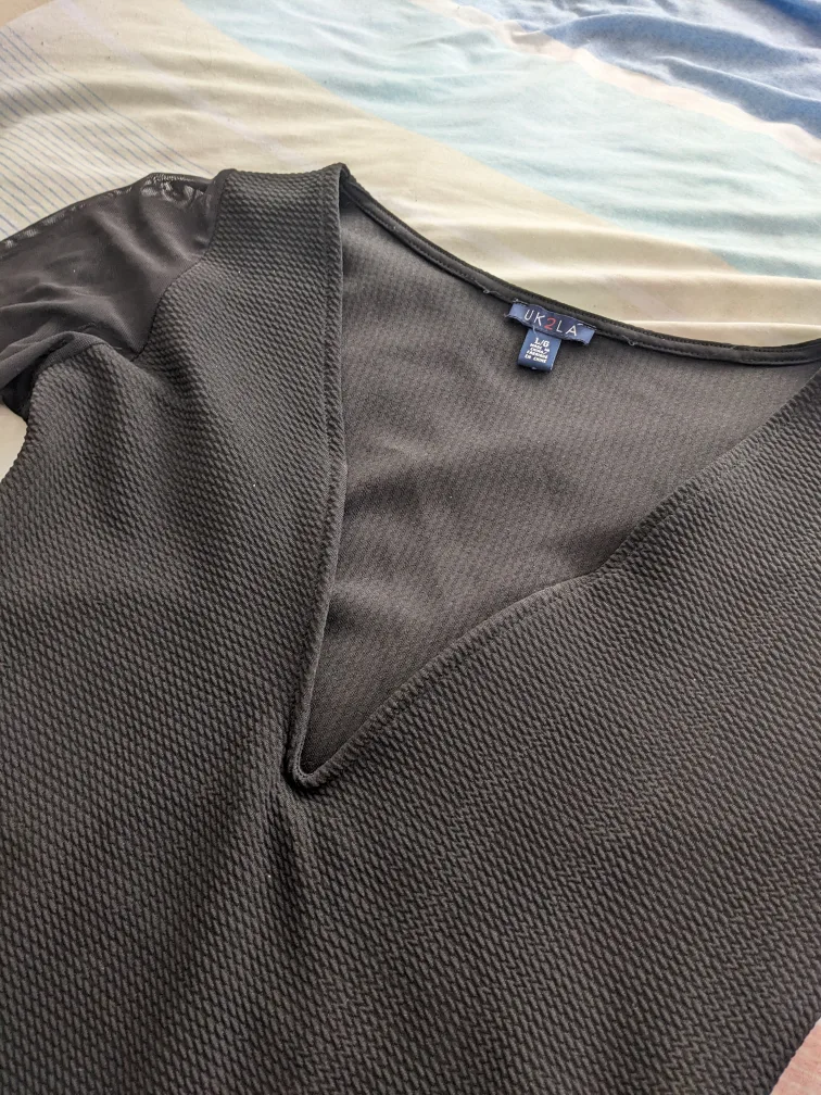 Black Bodycon Low Plunge V-Neck Dress image indicator(4)