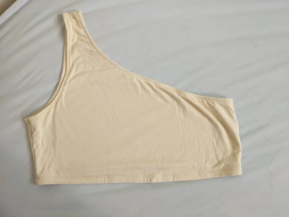 Cream One Shoulder Crop Top image indicator(2)