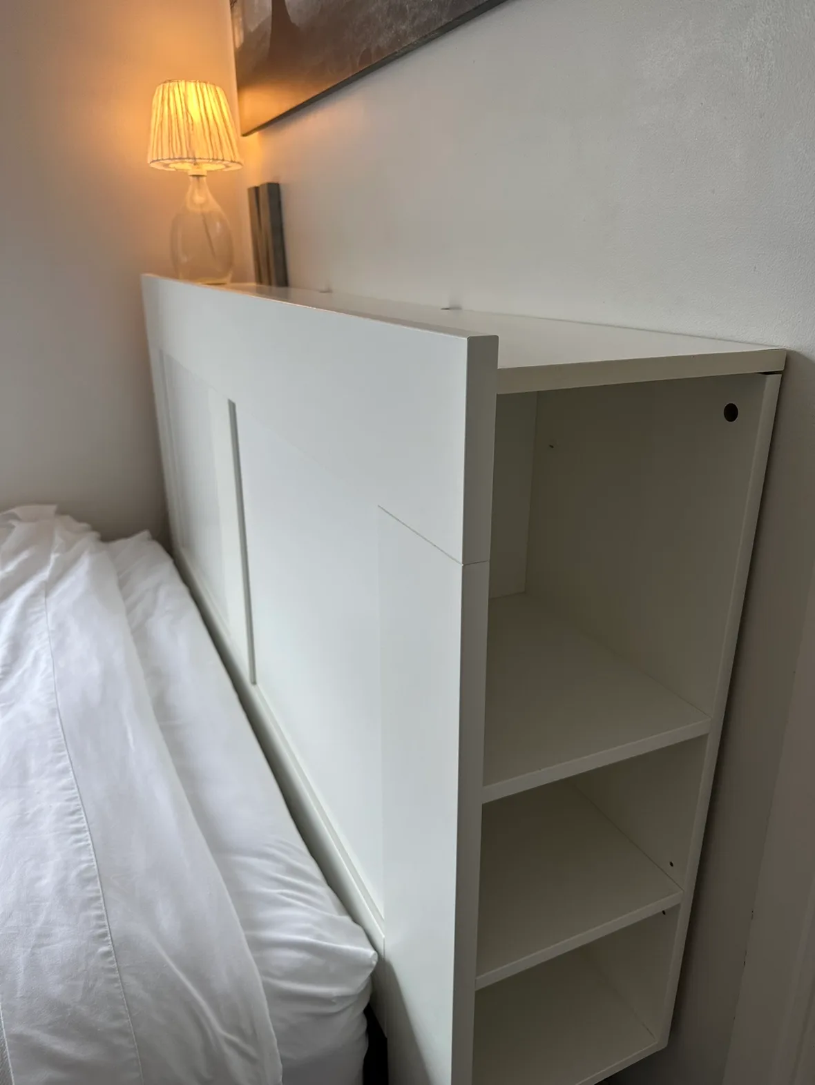 White IKEA Brimnes headboard (Queen) image indicator(2)