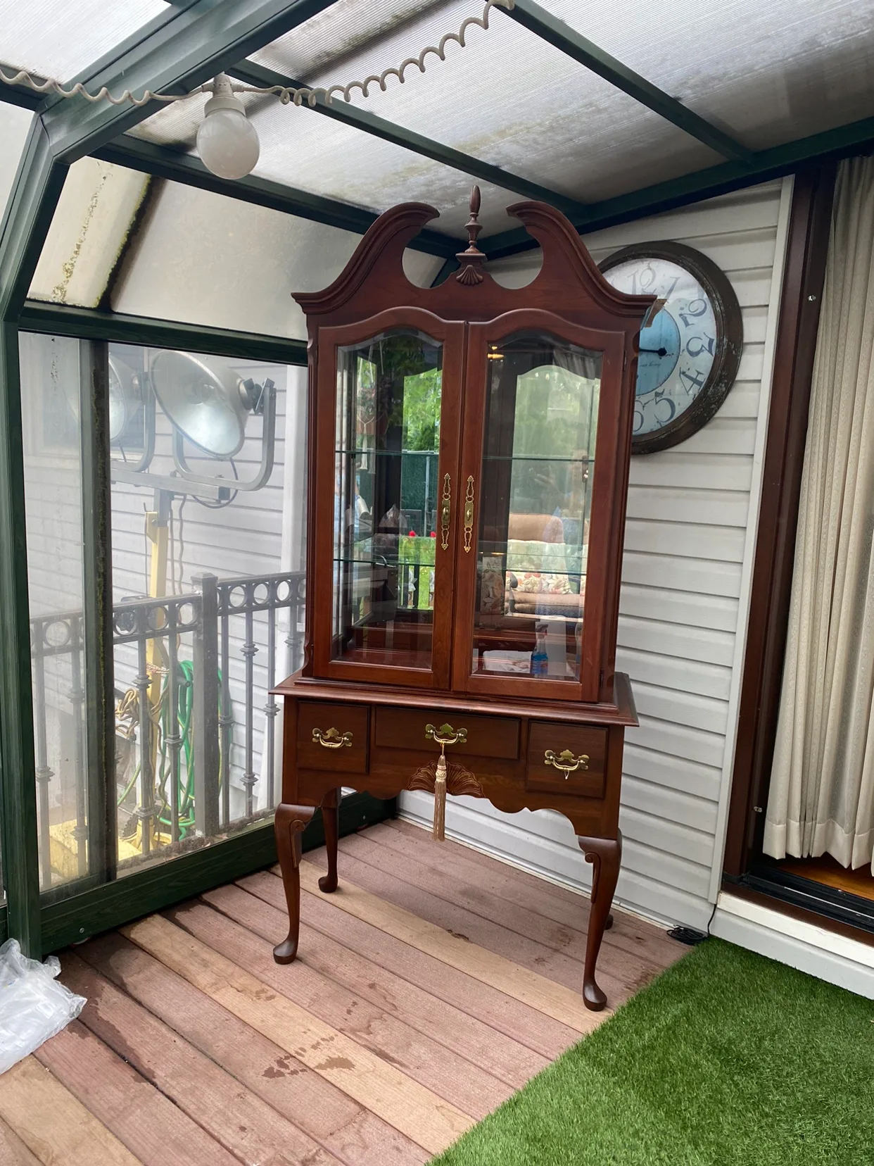 Wooden Curio Cabinet China display shelf image indicator(2)