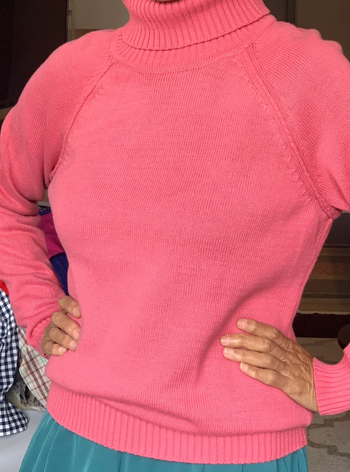 Pink Turtleneck Sweater - 100% Cotton - Still Has Tags thumbnail