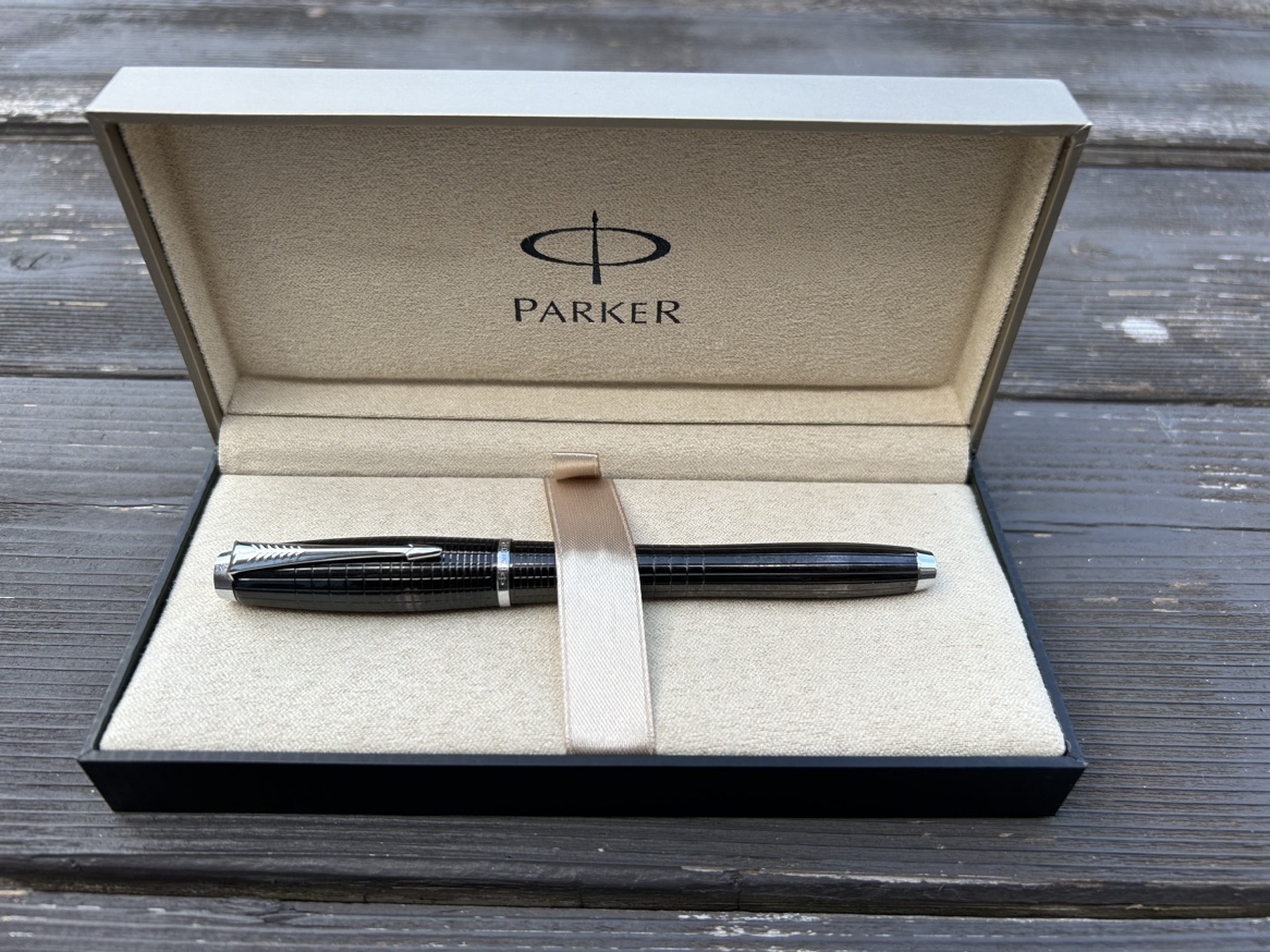 Parker Sonnet Gunmetal Chiselled Chrome Trim Rollerball Pen