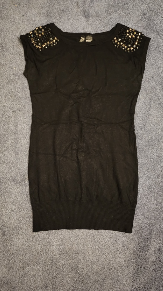 Black Beaded Sweater dress - photo 2