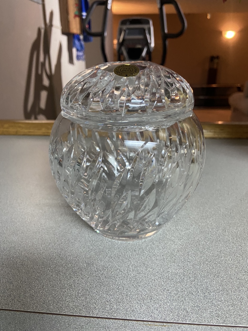 Crystal Jar with Lid Czechoslovakia