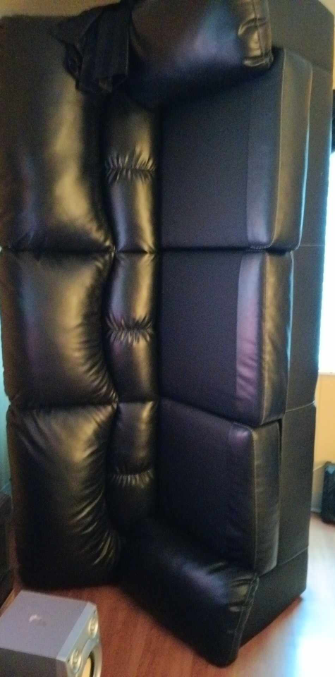 Black Leather Living room set with set of tables - photo 3