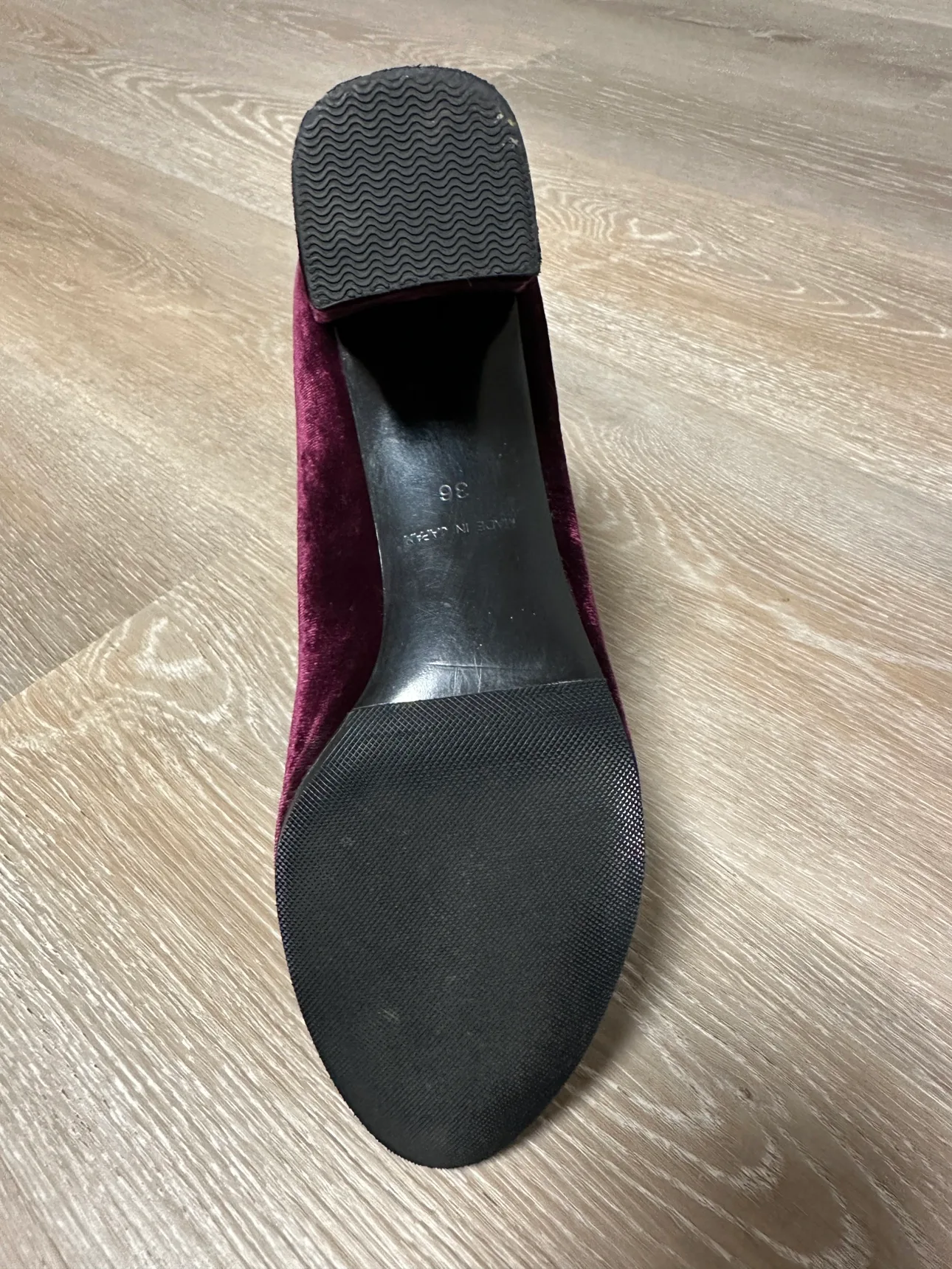 Burgundy Velvet Heels thumbnail