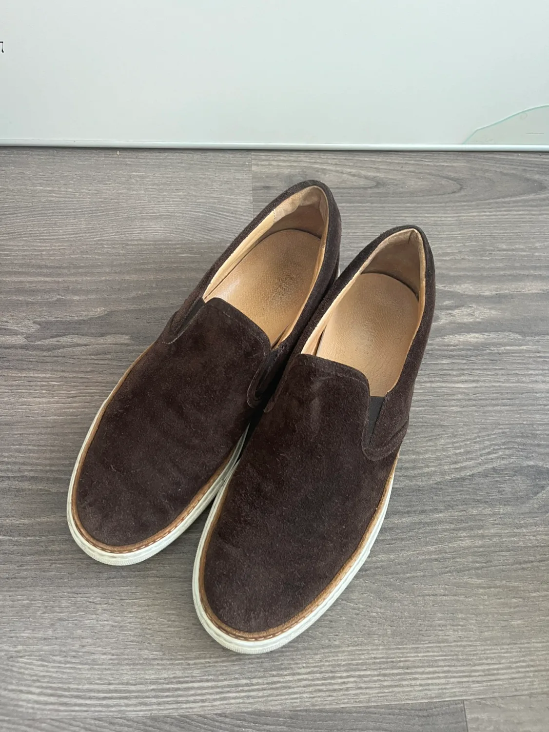 Brown Suede Slip On Shoes thumbnail