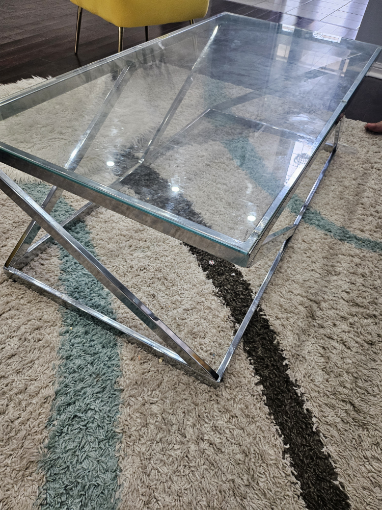 Sofa with glass table - photo 3