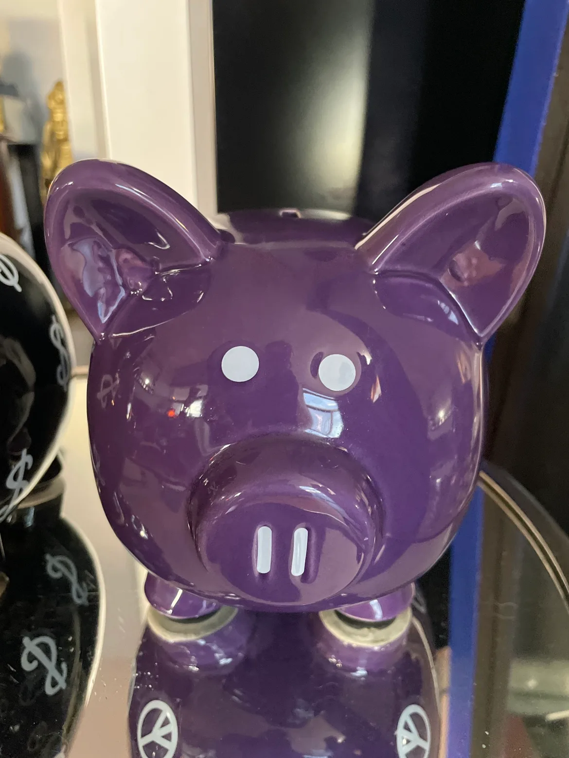 Porcelain Peace Sign Piggy Bank and Money Sign Piggy Bank image indicator(4)