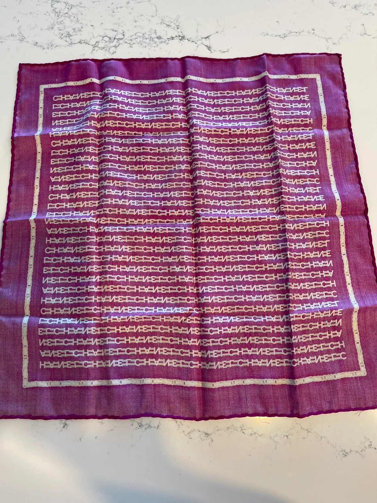 Vintage Chanel Silk Scarf 43x44cm image indicator(5)