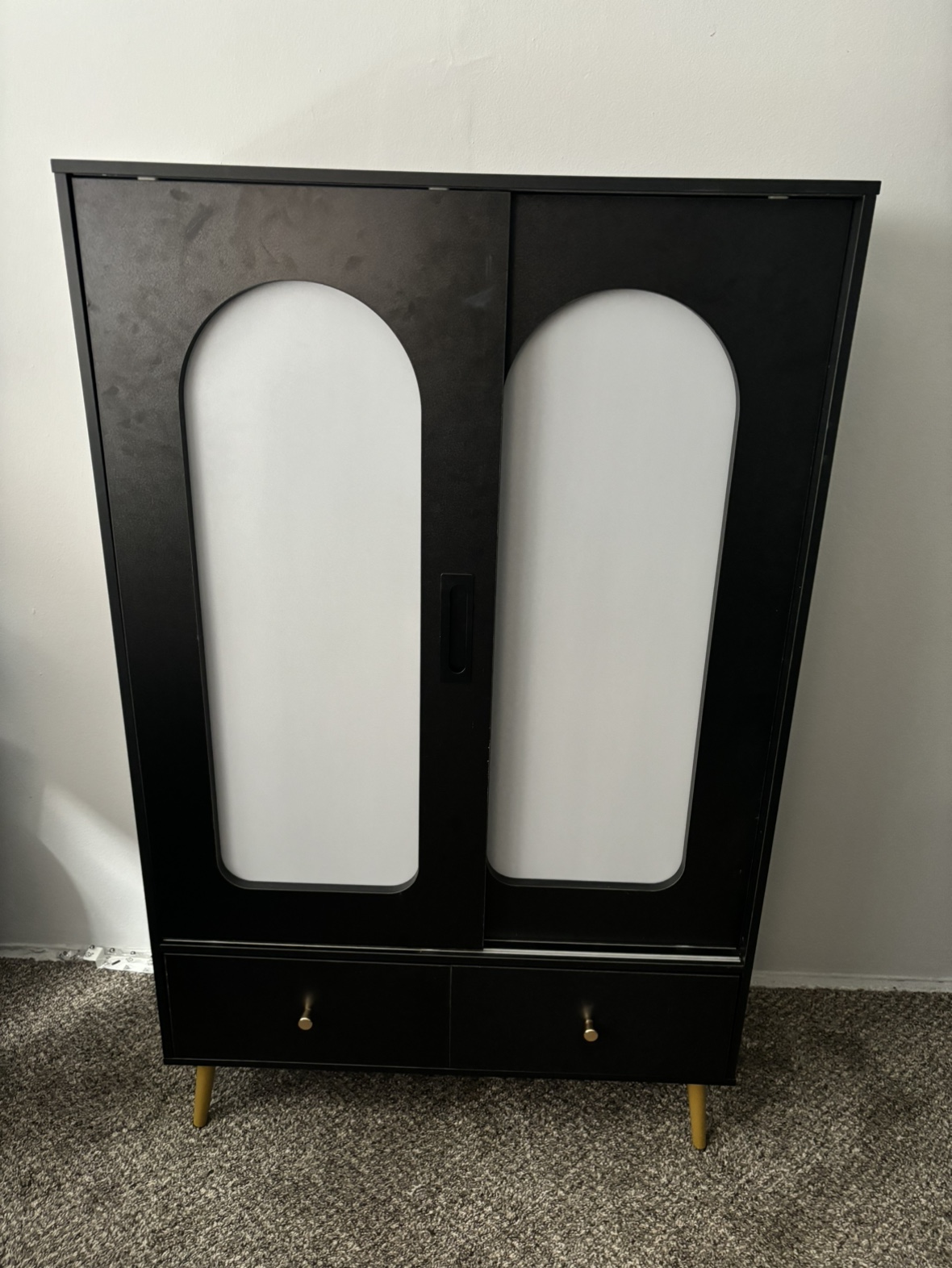 Black Arched Cabinet with Gold Legs - photo 2