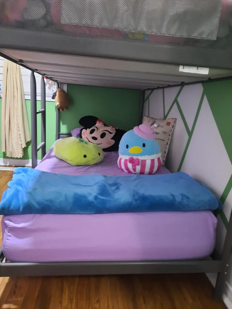 Dark Gray Twin Tuffing Bunk Bed Frame image indicator(3)