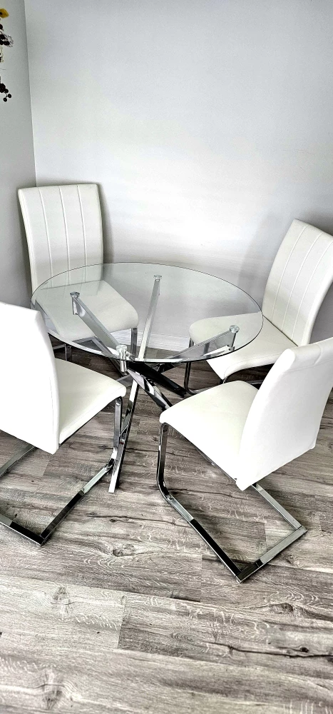 Glass Dining Table and 4 Chairs - photo 2