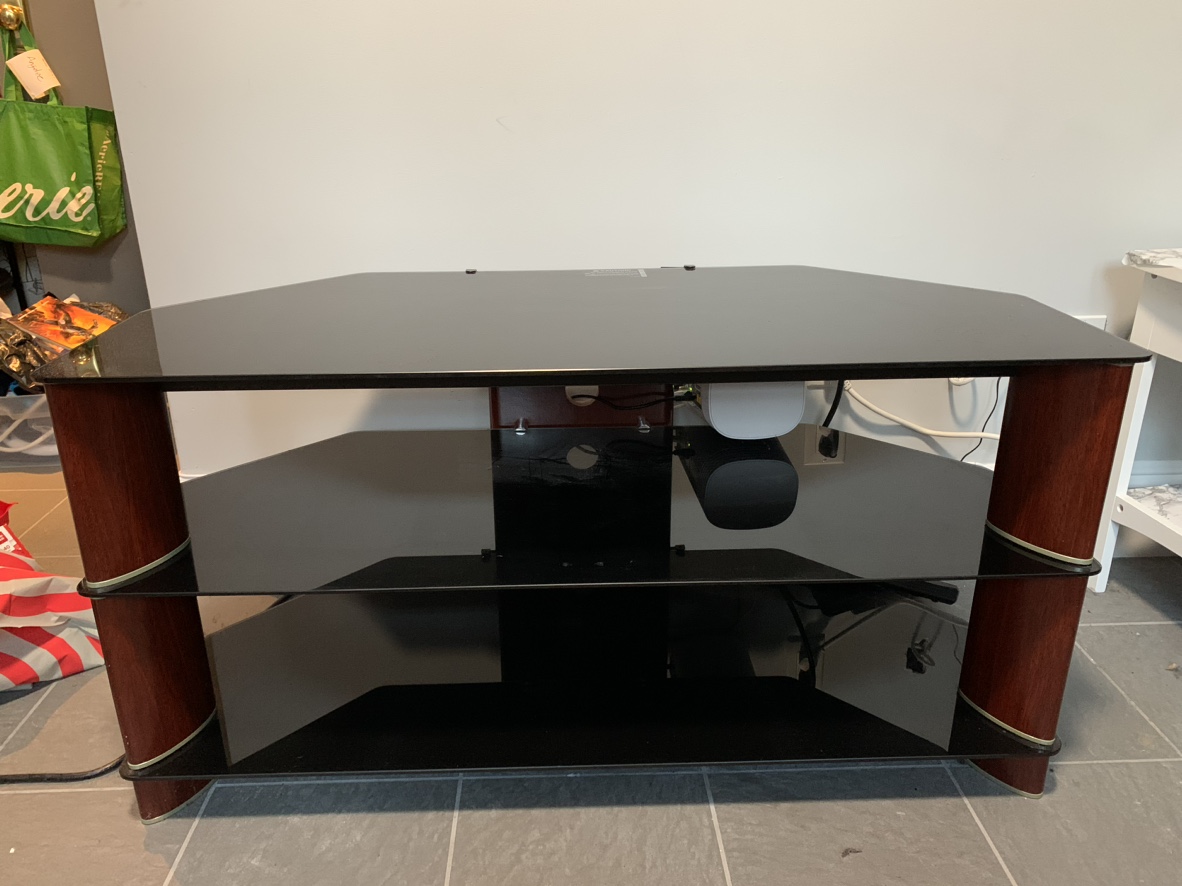 Black Glass TV Stand