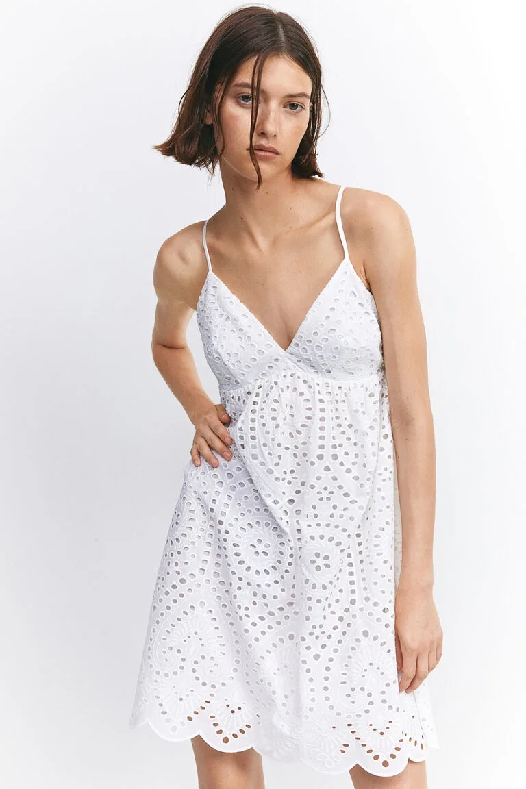 ‼️urgent sale‼️H&M Dress with Eyelet Embroidery (XS) thumbnail