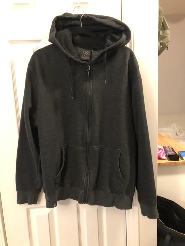 Black Zip-Up Hoodie & Blue Jacket thumbnail