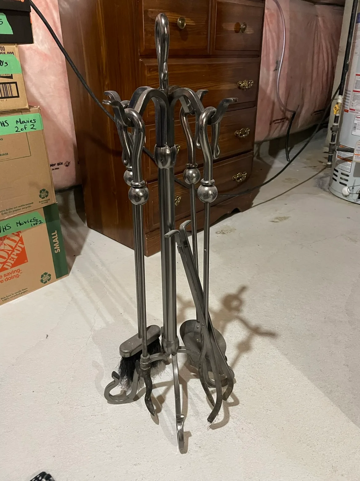 4 piece solid iron Fireplace Tool Set image indicator(2)