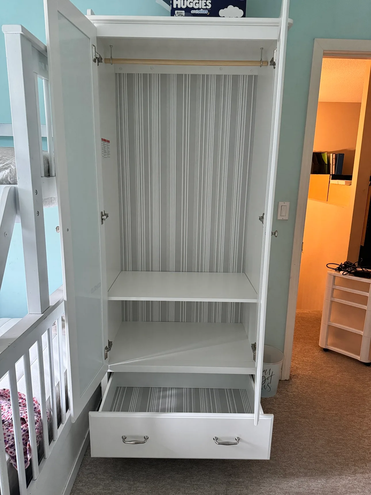 White Mirrored Armoire image indicator(3)