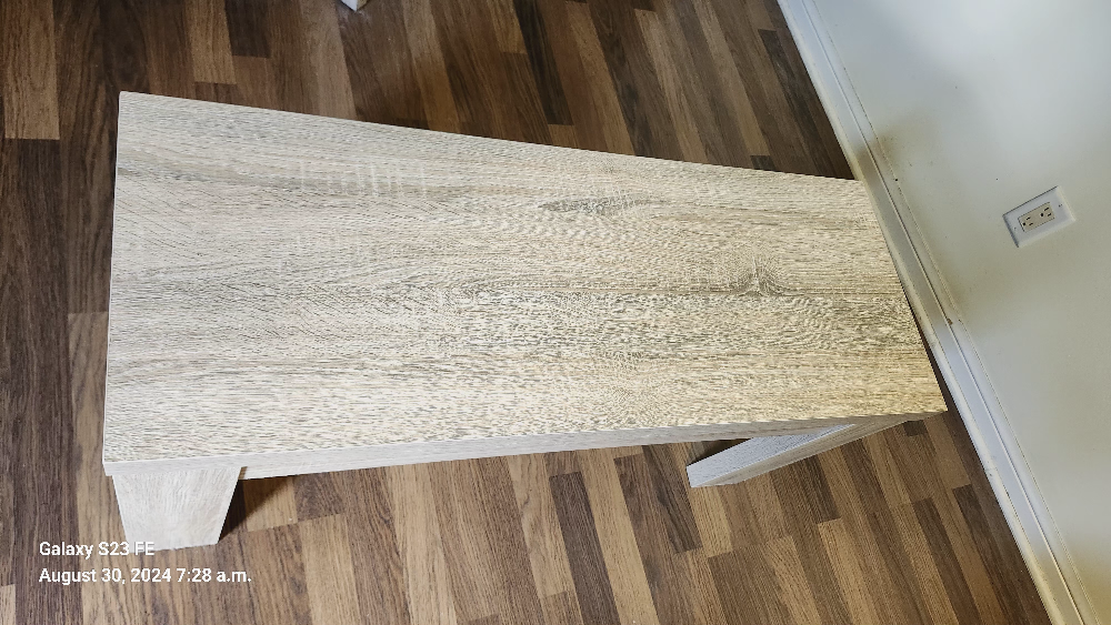 Whitewash Wood Bench - photo 2