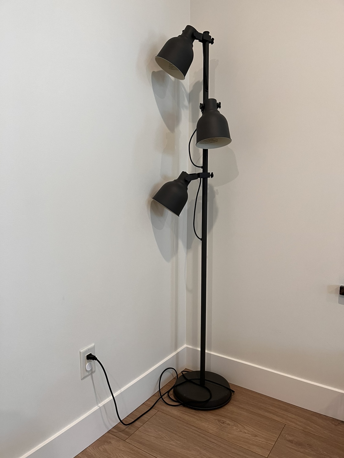 IKEA Hektar Black Three-Light Floor Lamp