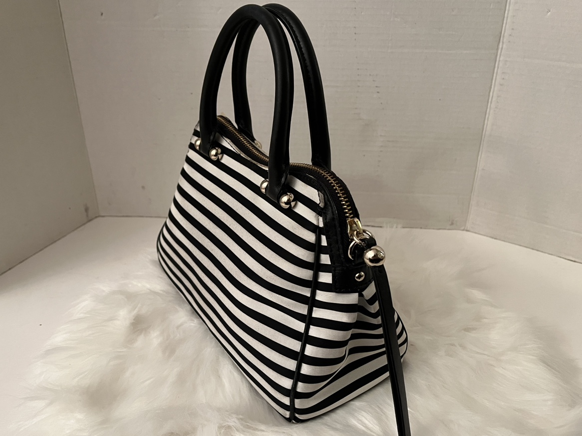 👜 Kate Spade Black & White Striped Satchel Bag👜 - photo 3
