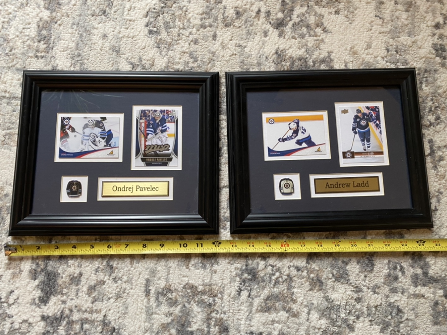 Framed Jets Hockey Cards