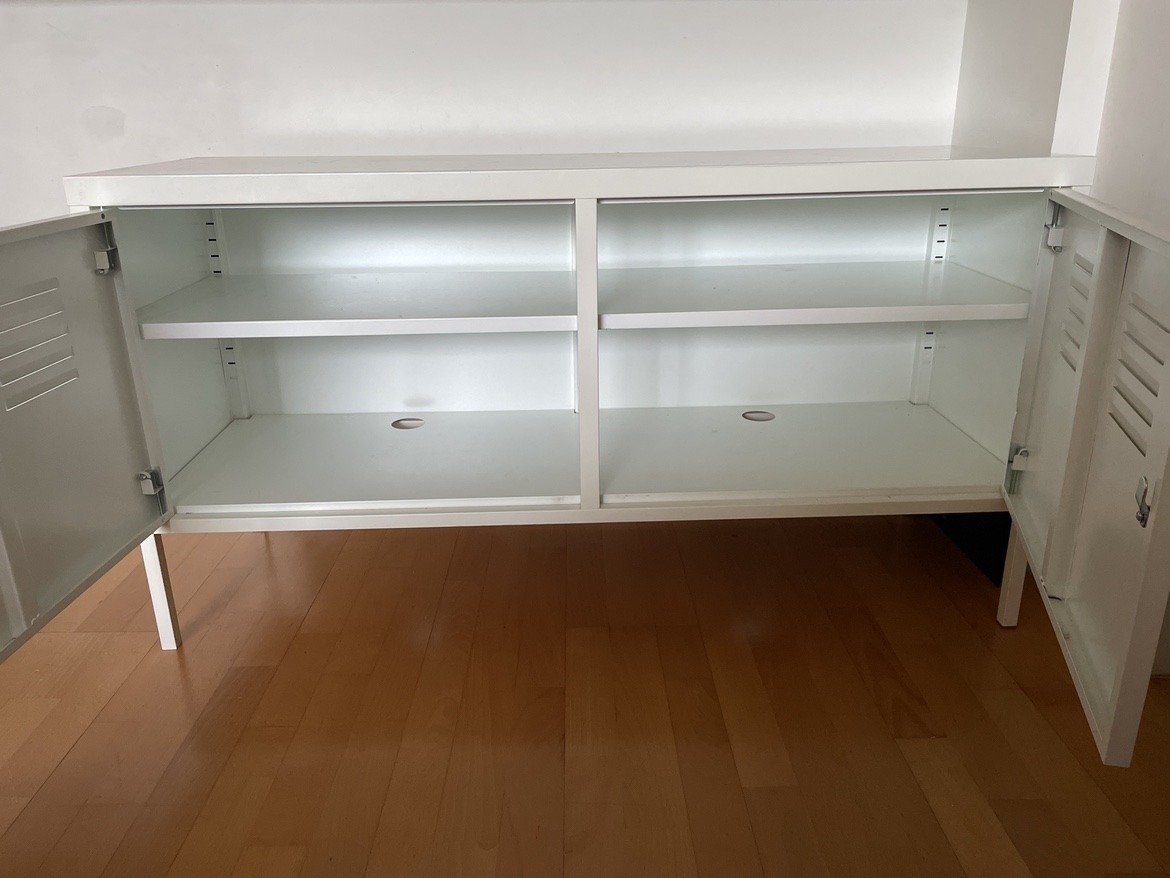 White Metal Cabinet with Doors - photo 3