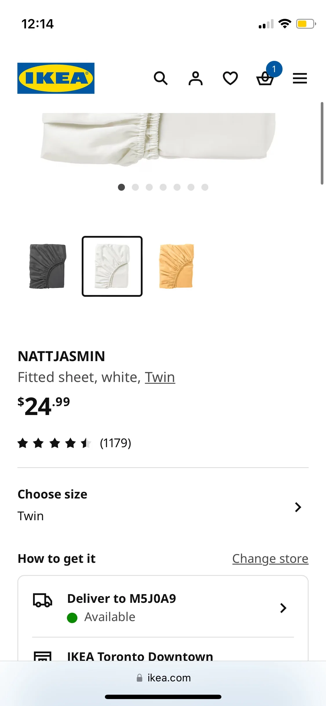 IKEA NATTJASMIN Fitted Sheet, Twin, White image indicator(3)