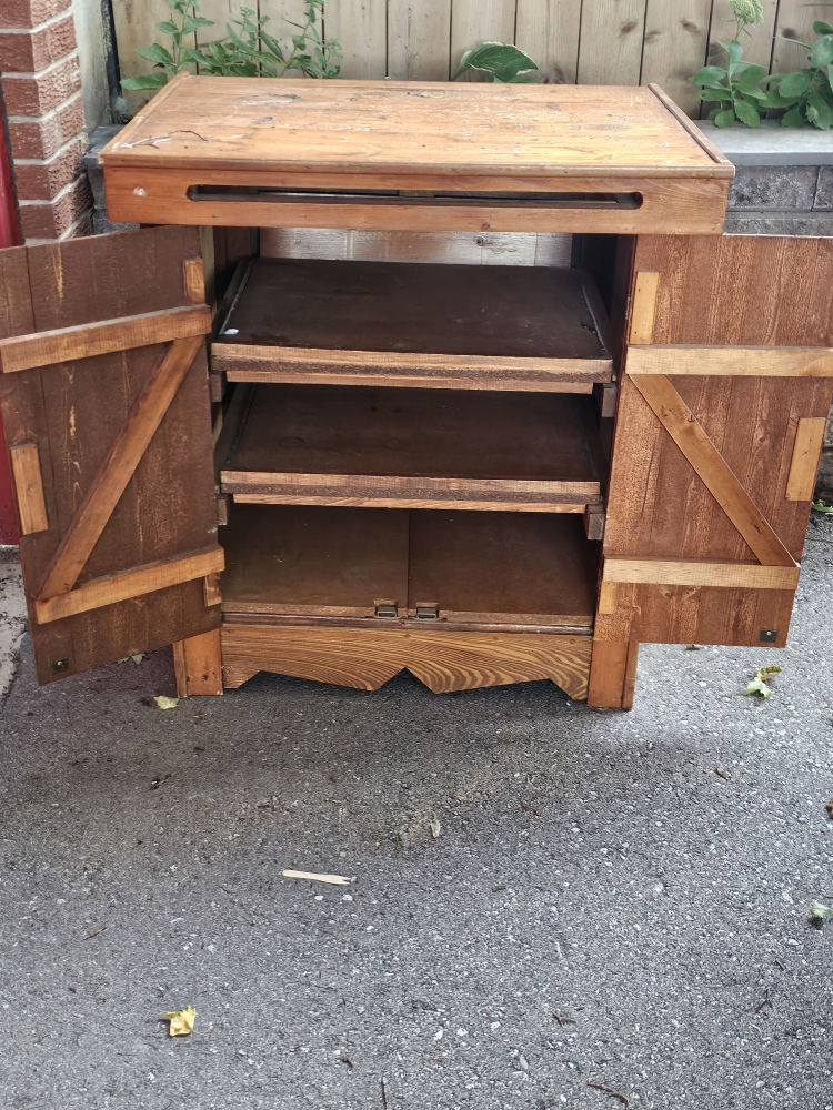 Wooden Cabinet with 3 Shelves - photo 2