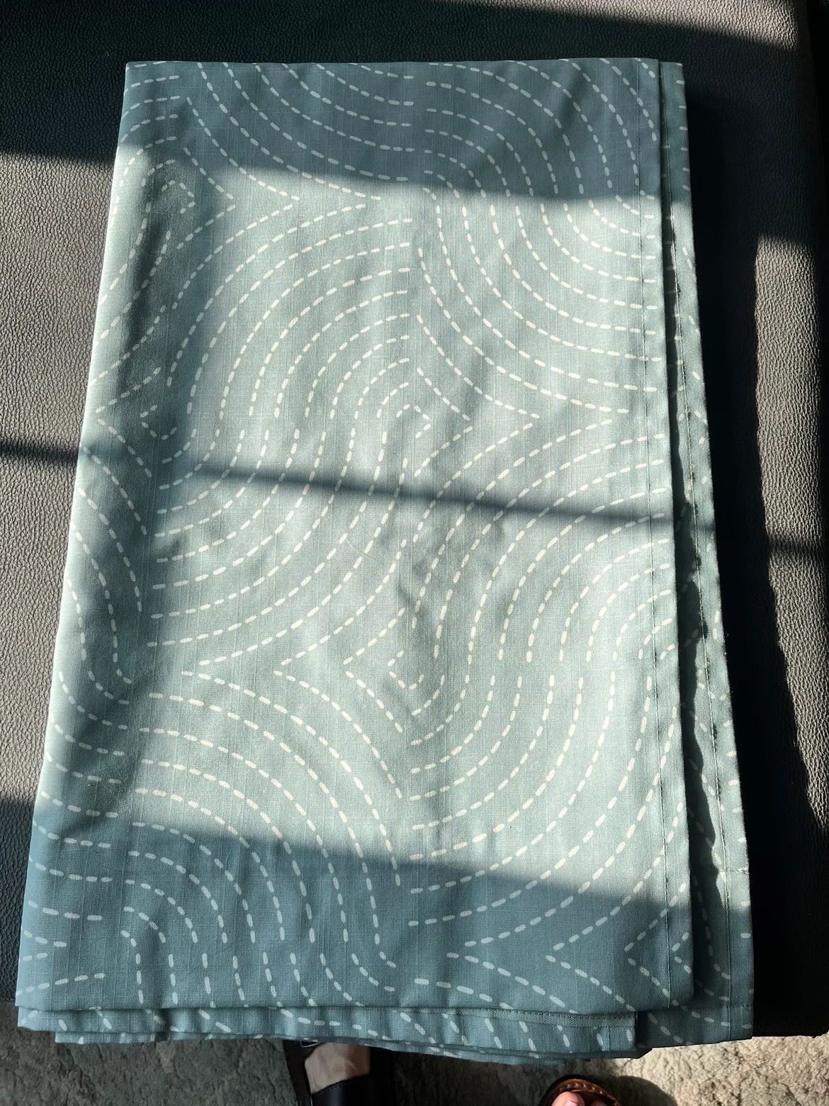 Near-new IKEA curtains (2 panels) Seafoam blue and white image indicator(2)