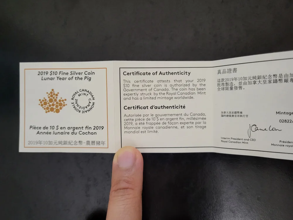 2019 Canadian $10 Silver Coin - Year of the Pig image indicator(8)