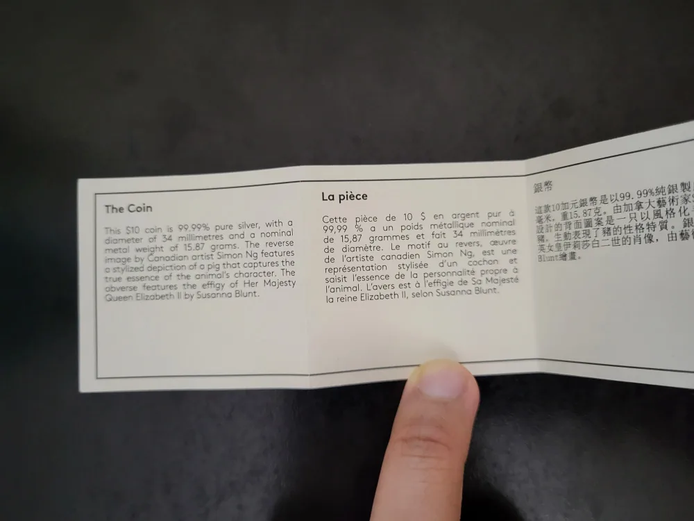 2019 Canadian $10 Silver Coin - Year of the Pig image indicator(9)