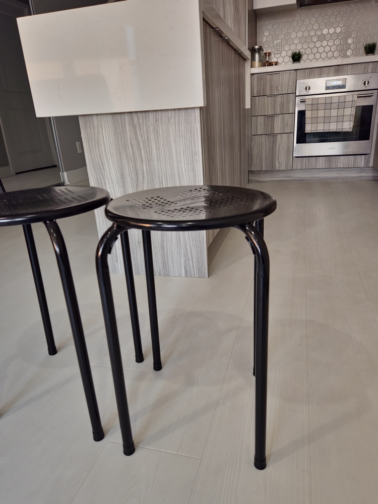 Black Metal Stools (Set of 2) - photo 2