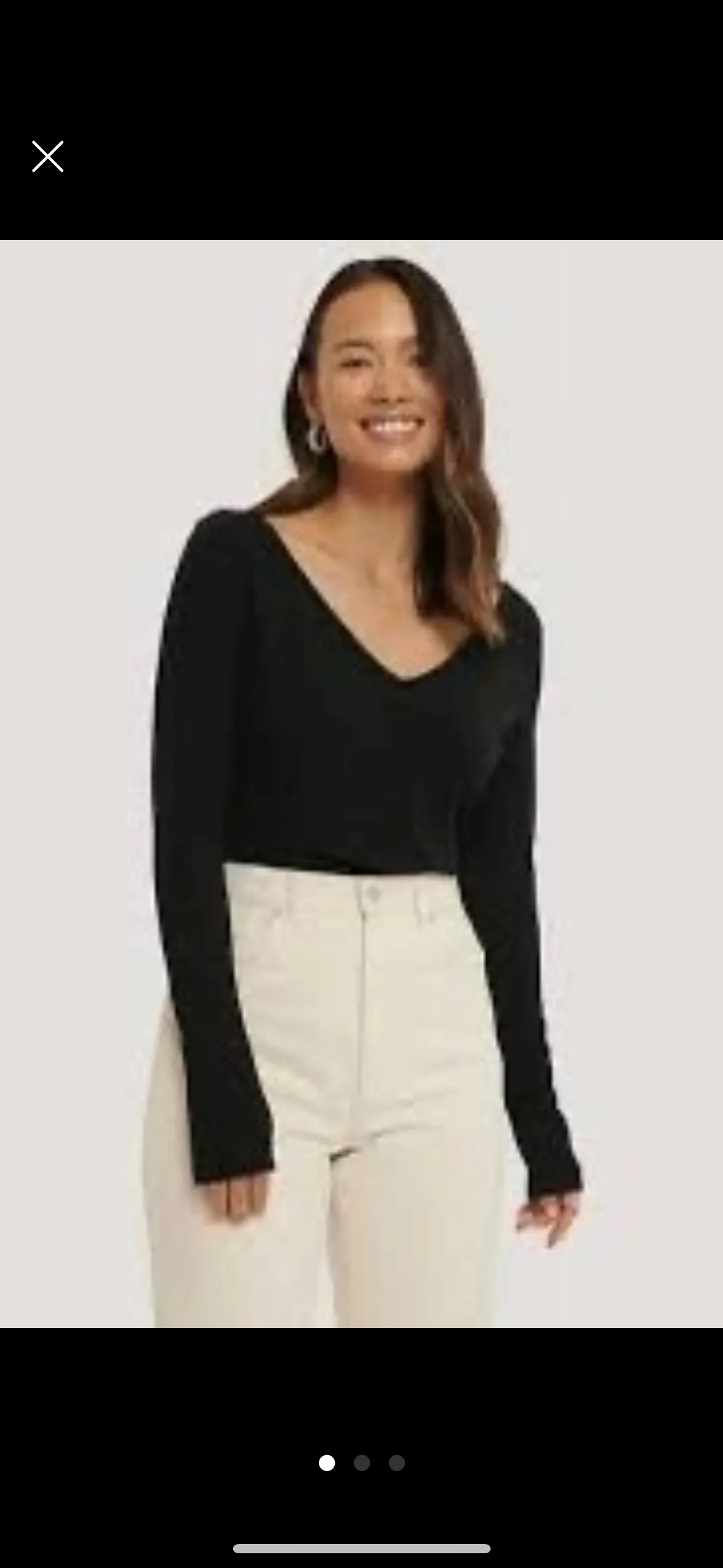 NA-KD Black Long Sleeve Top - M thumbnail