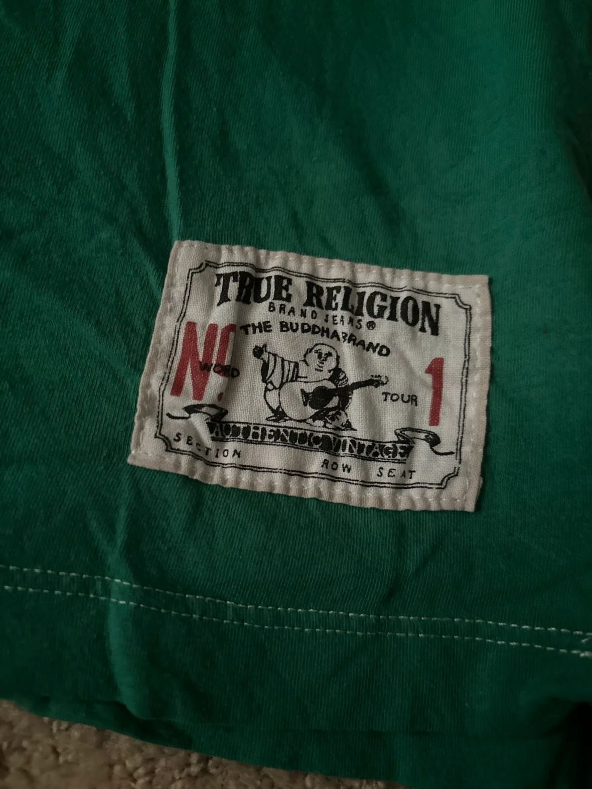 True Religion Green T-Shirt Size L image indicator(4)