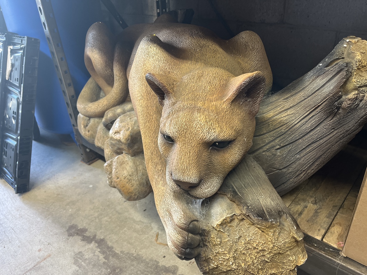 Cougar coffee table with glass top